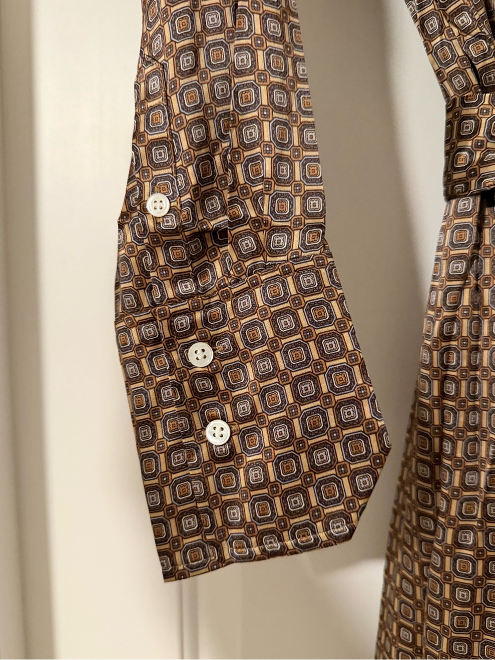 Banana Republic Brown Geometric Print Maxi Shirt Dress - Picture 2 of 5